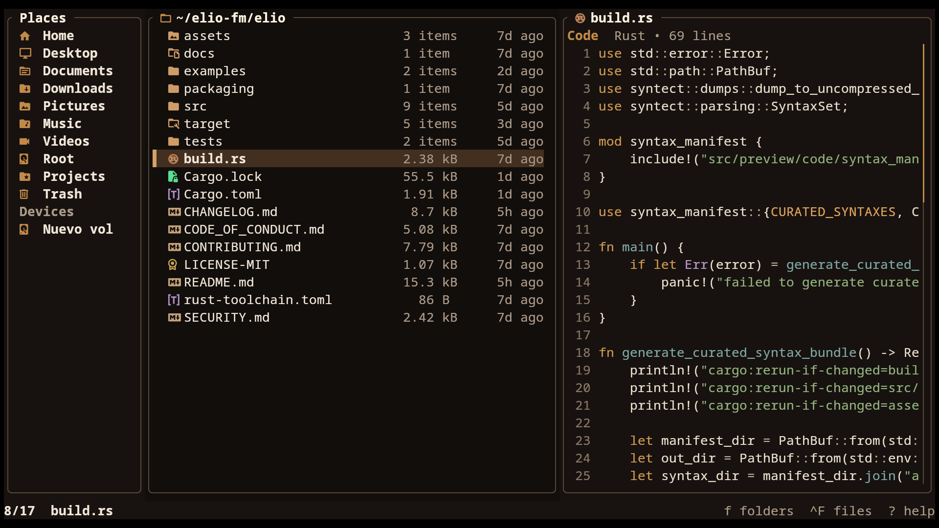 Amber Dusk theme screenshot