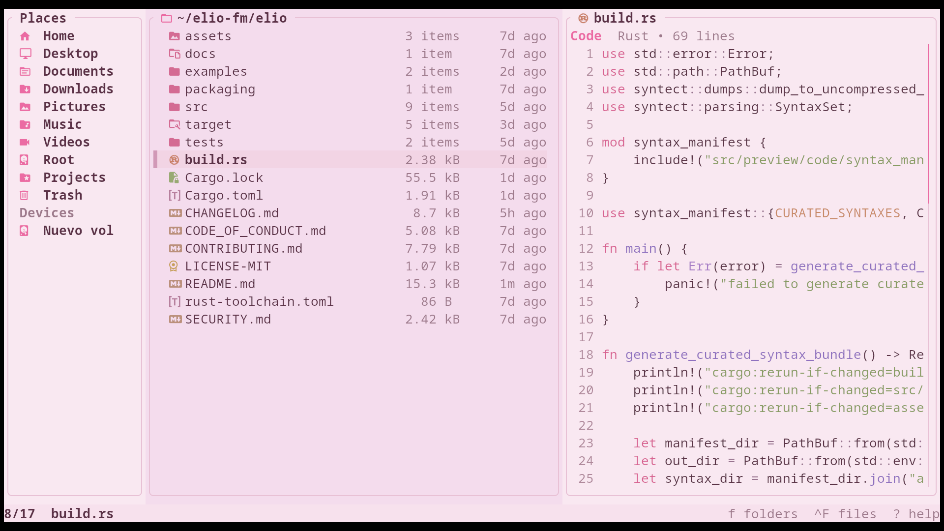 Blush Light theme screenshot