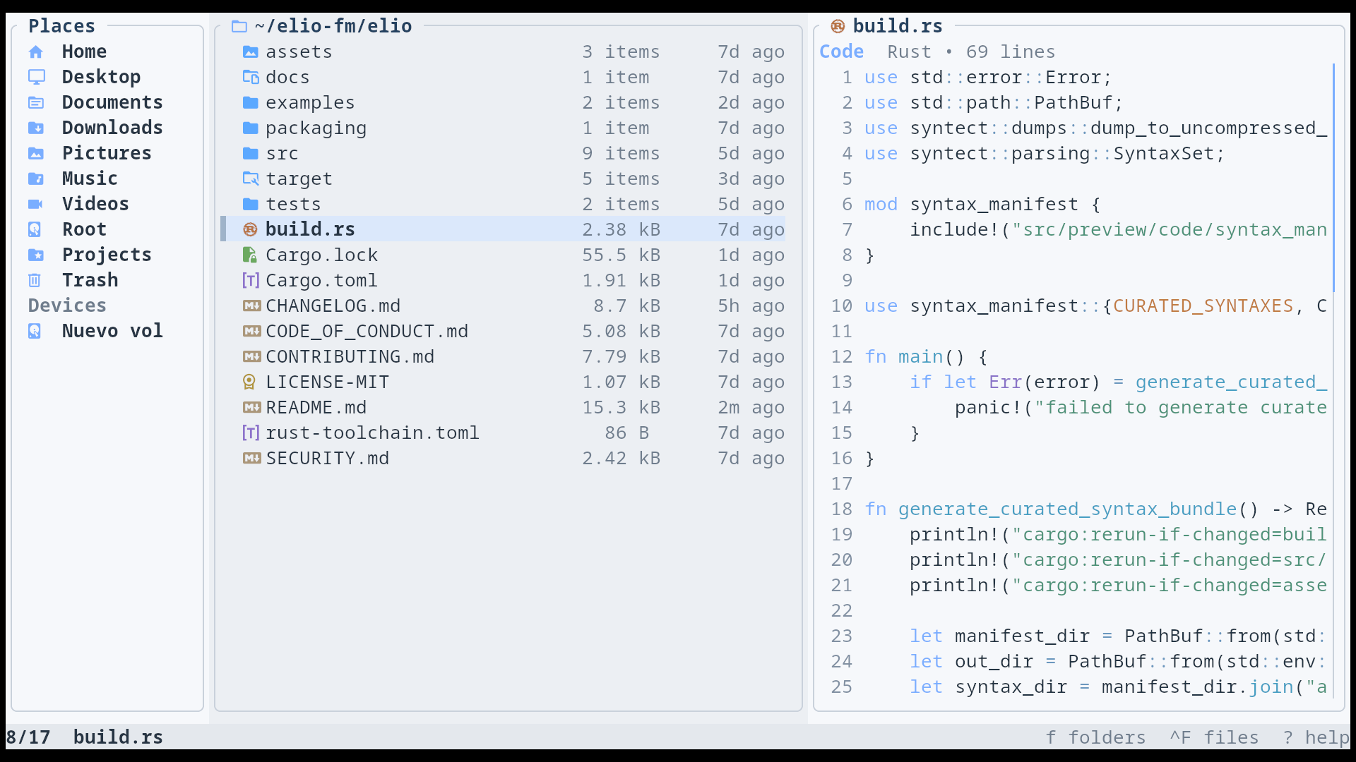 Default Light theme screenshot